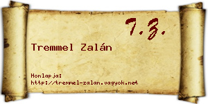 Tremmel Zalán névjegykártya