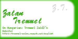 zalan tremmel business card